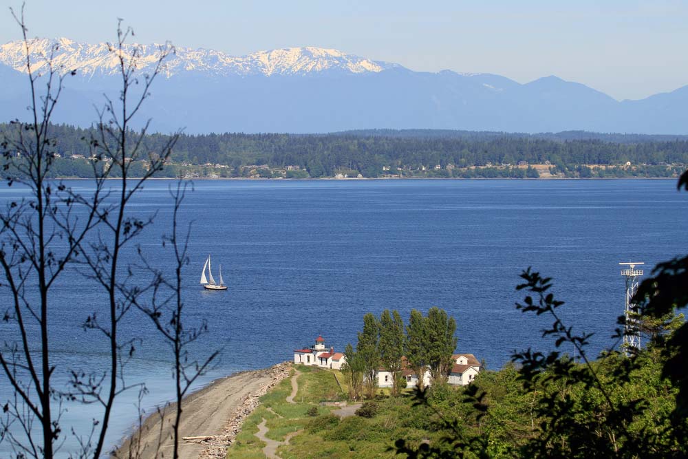 West Point Lighthouse at Discovery Park in Washington