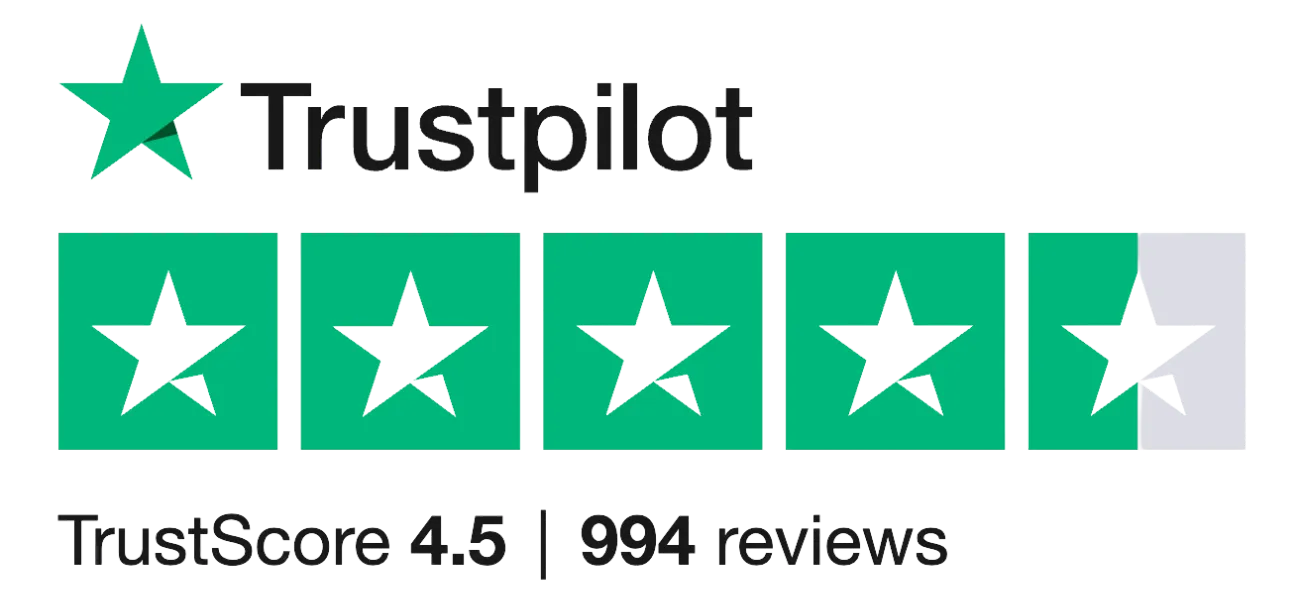 TrustPilot 4.5 Stars