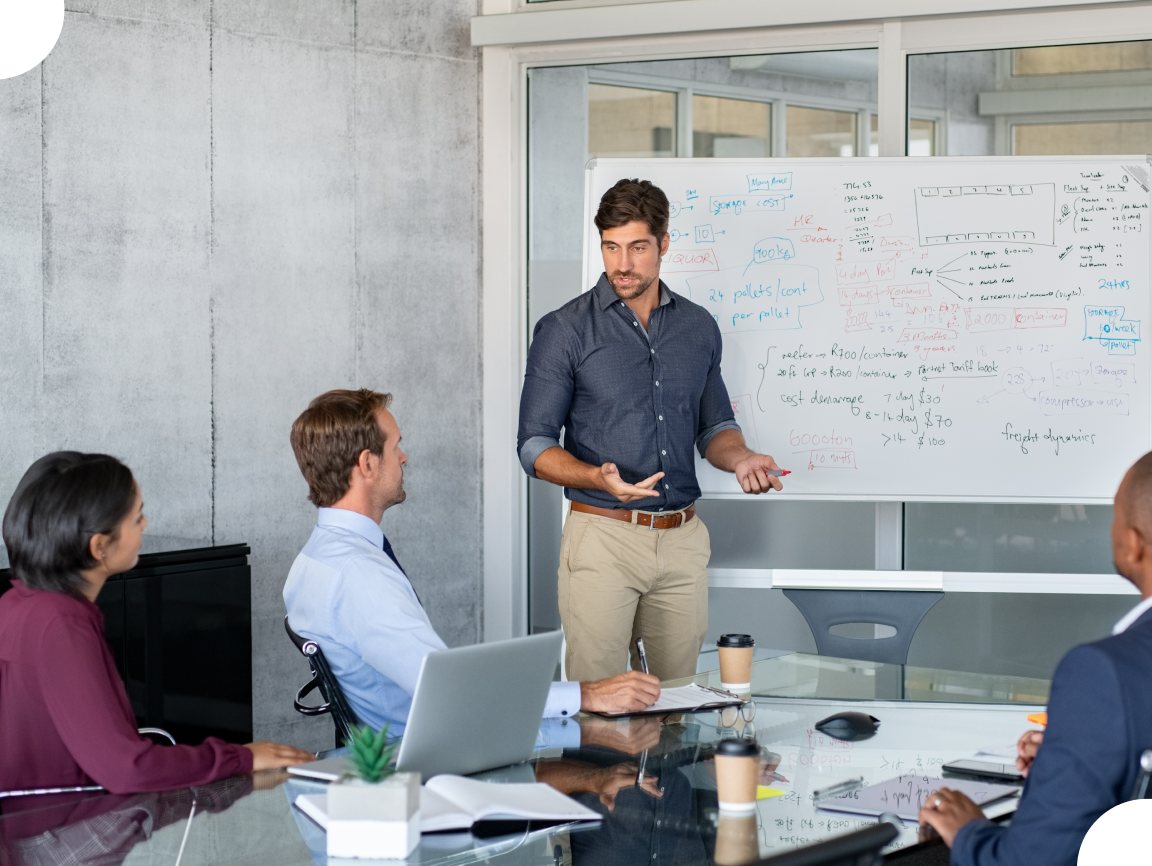 Instructor leading office training session