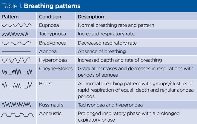 table 1 breathing patterns