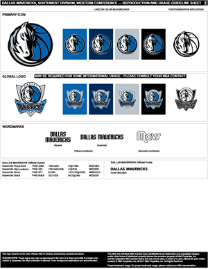 Dallas Mavericks Logo Sheet