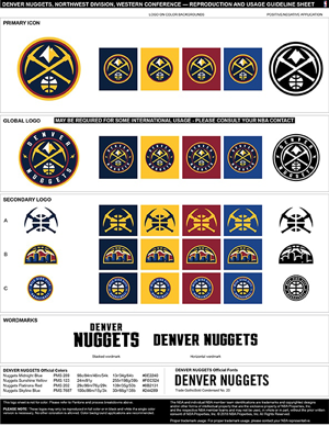 Denver Nuggets Logo Sheet