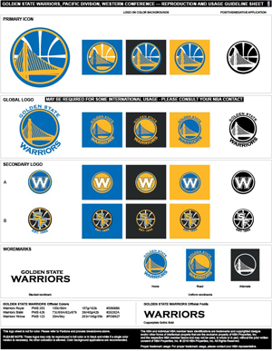 Golden State Warriors Logo Sheet