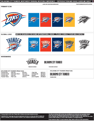 Oklahoma City Thunder Logo Sheet