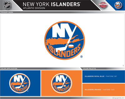 New York Islanders Pantone Colors