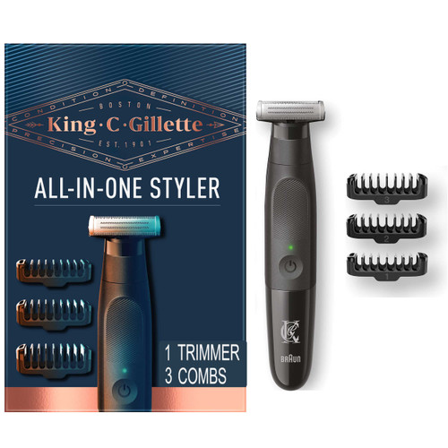 King C. Gillette All-In-One Styler Cordless Stubble Trimmer with 4D Blade