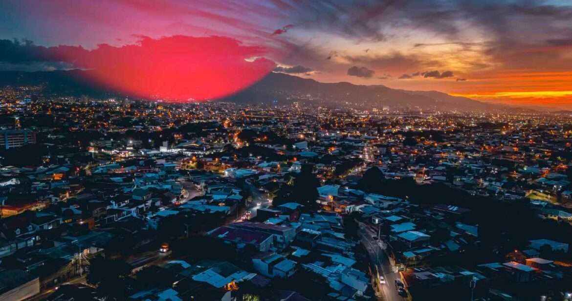 San Jose Costa Rica Sunset Panorama