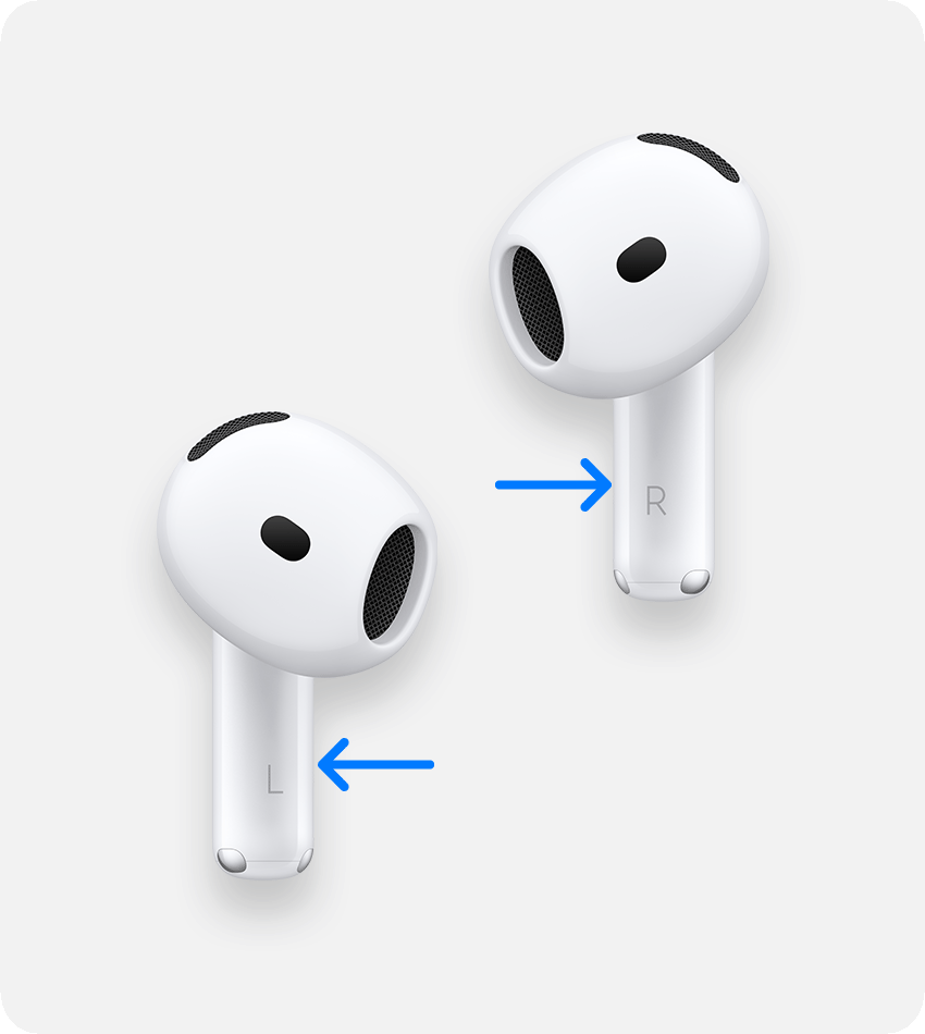 AirPods showing location on stem to press