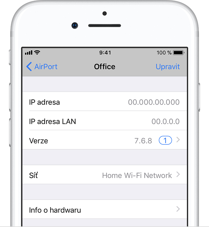 Nastavení Airportu na iPhonu