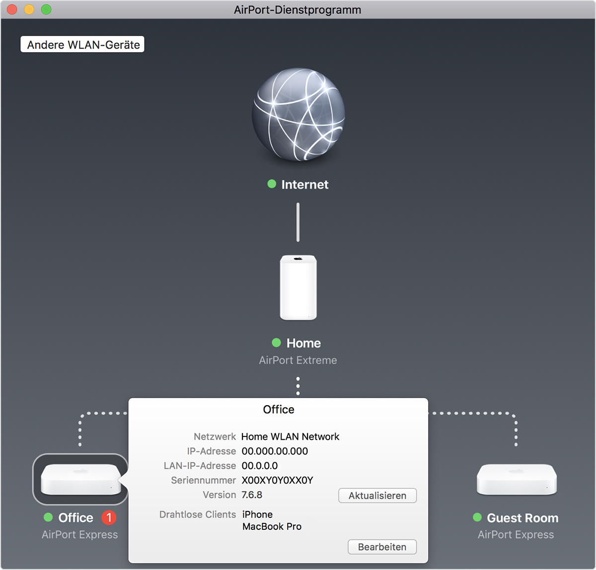 Airport-Dienstprogramm auf dem Mac