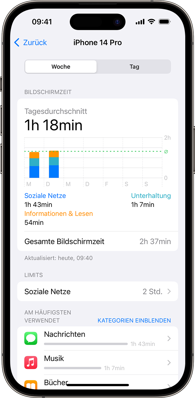 iPhone Display zeigt deine Bildschirmzeit an 