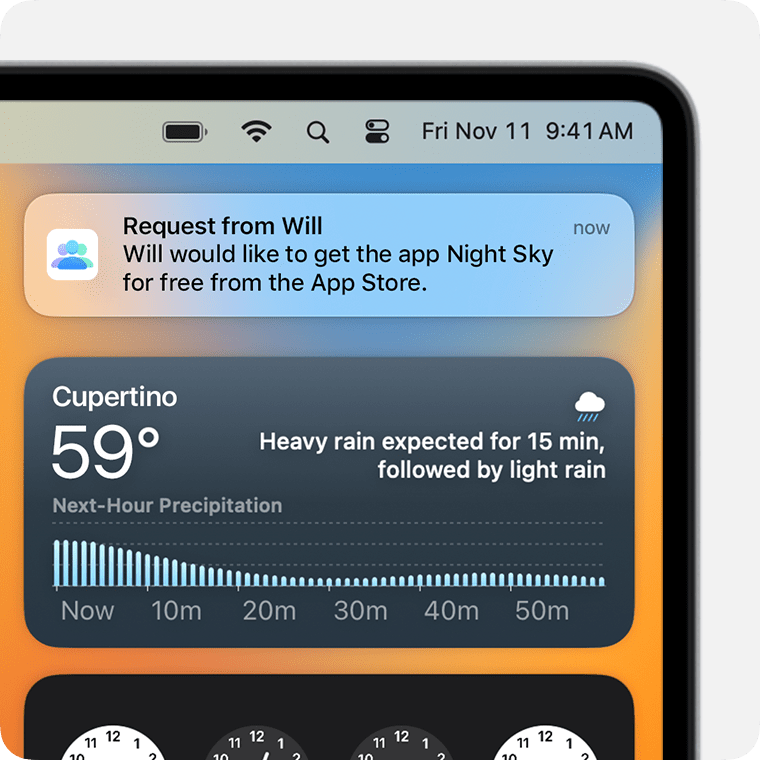 In macOS Monterey and earlier, open Notification Center on your Mac to see your Ask to Buy notifications.