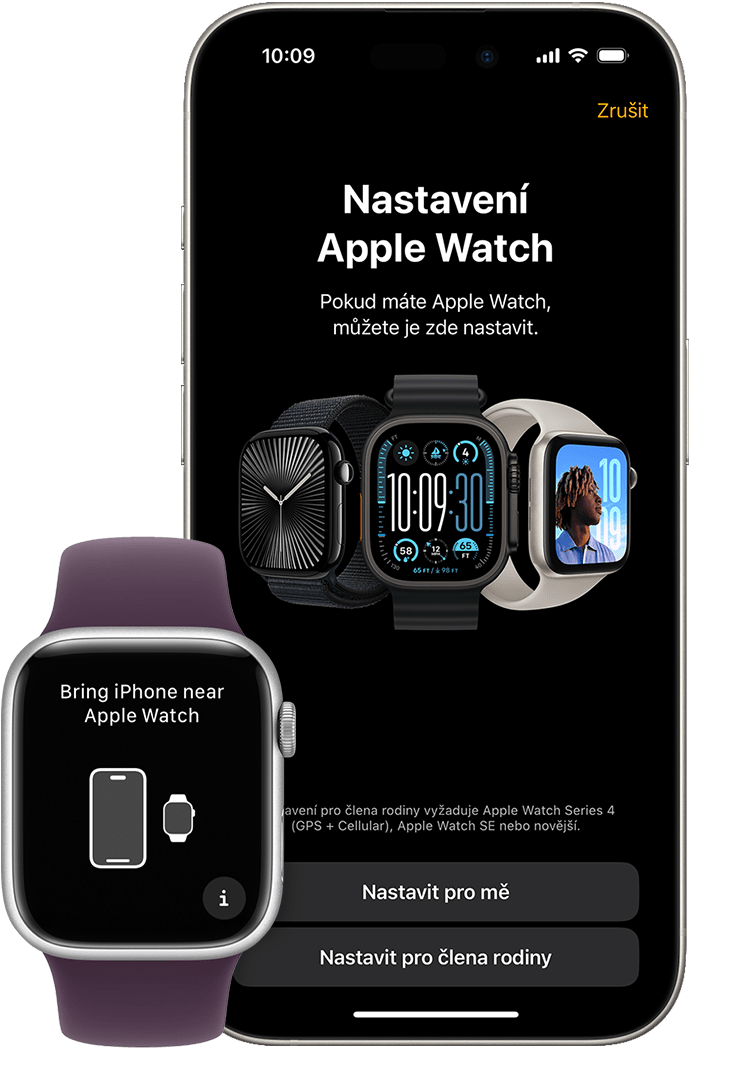 Apple Watch a iPhone s obrazovkami párování