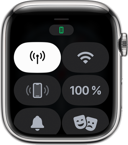 Kontrolcenter på Apple Watch.