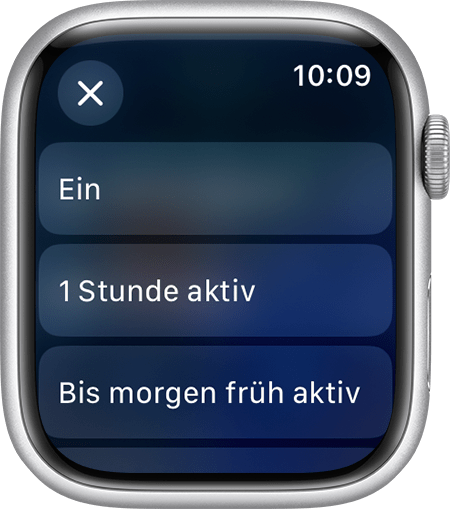 Apple Watch-Display mit den Einstellungen für „Nicht stören“