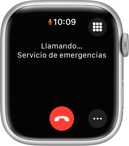 Pantalla del Apple Watch en la que puede verse una llamada a los servicios de emergencia