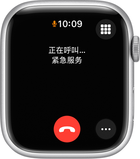 Apple Watch 上显示紧急服务呼叫的屏幕