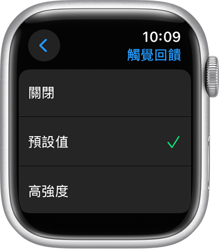 Apple Watch 螢幕顯示「觸覺回饋」設定