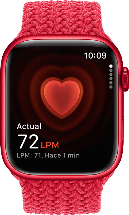 Un Apple Watch en el que se muestra una frecuencia cardiaca de 54 latidos por minuto.