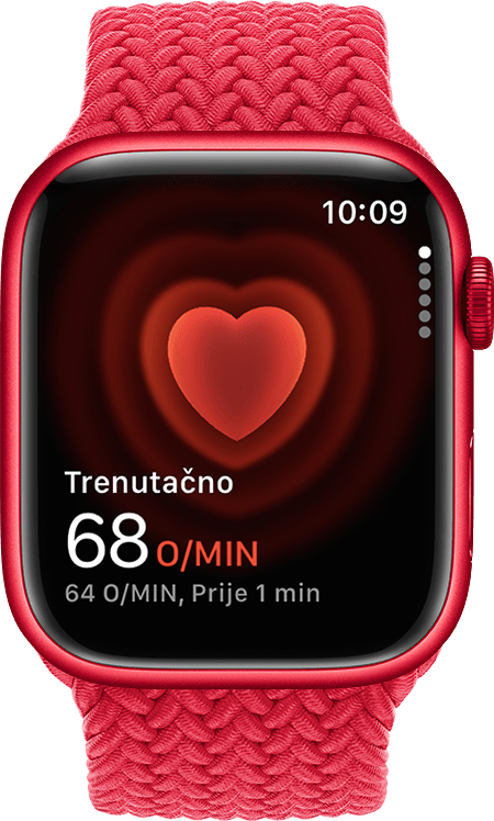 Apple Watch koji pokazuje puls od 54 otkucaja u minuti