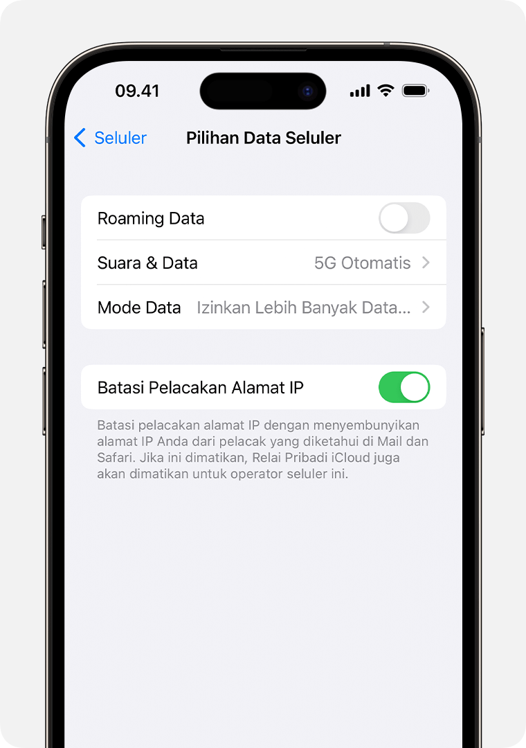 Mematikan Relai Pribadi untuk jaringan seluler tertentu pada Pengaturan di iPhone