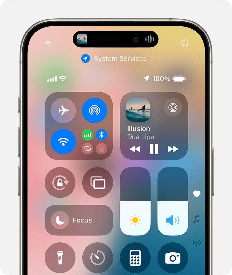 The AirPlay icon appears in the group of media playback controls in the top-right corner of the screen on iPhone