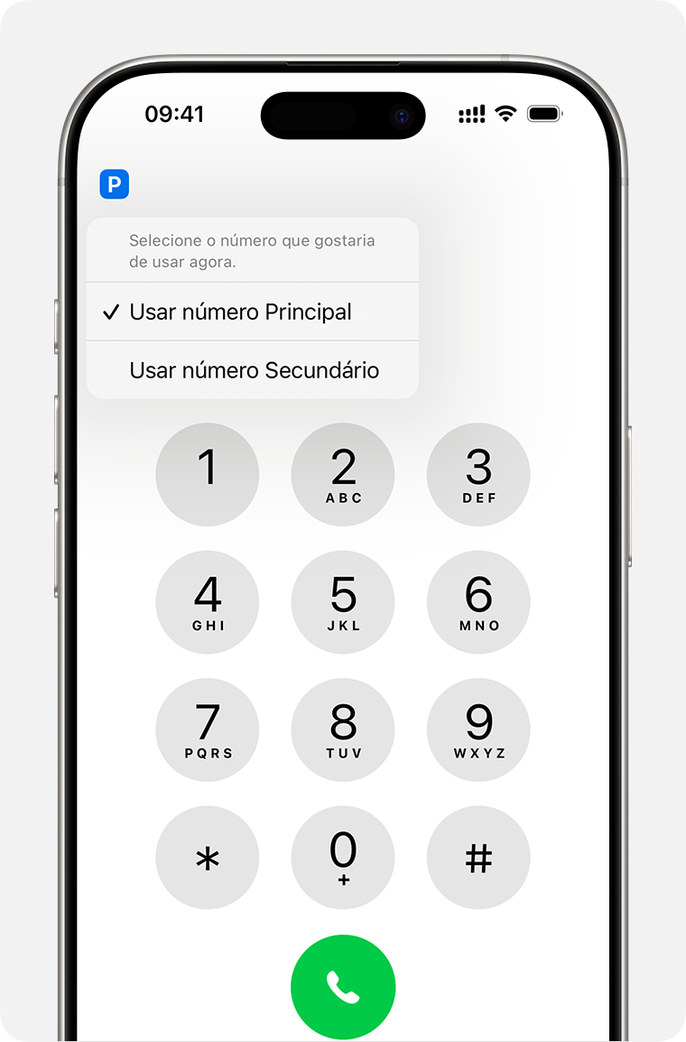 Telemóvel Dual eSIM a mudar de números de telemóvel a partir do teclado