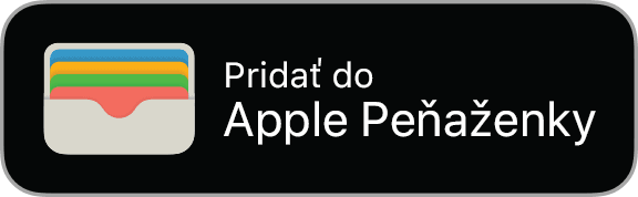 Tlačidlo Pridať do Apple Peňaženky