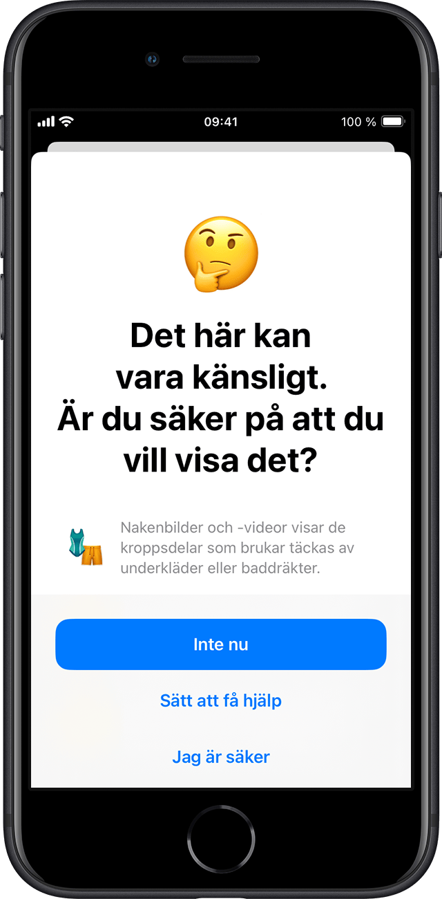 Kommunikationssäkerhet ser till att barnet vill visa potentiellt känsligt innehåll och erbjuder sätt att få hjälp.