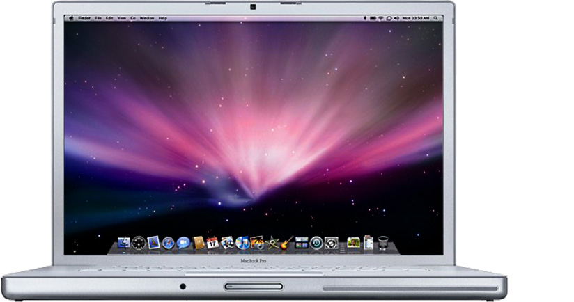 Front of MacBook Pro (17-inch, Early 2008).