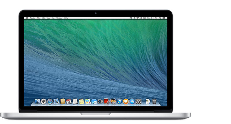 Front of MacBook Pro (Retina, 13-inch, Late 2013).