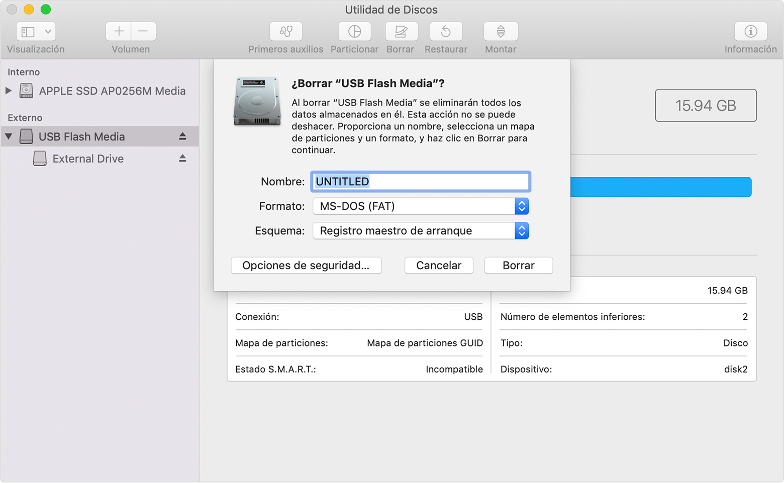 Disk Utility window