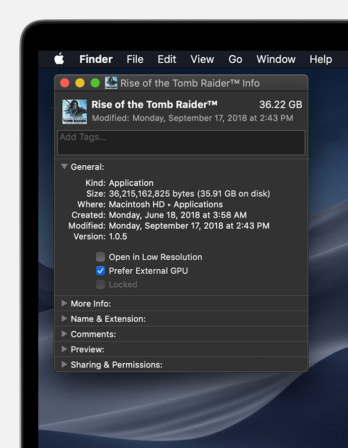 macos-mojave-macbookpro-finder-app-info-prefer-external-gpu-selected