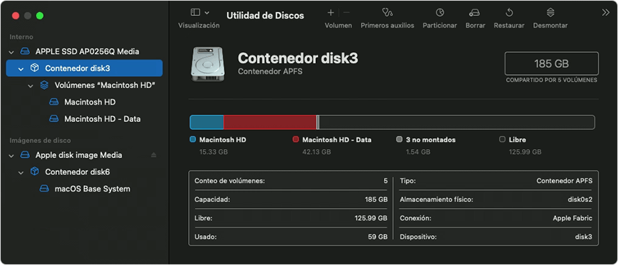 Utilidad de Discos: Contenedores y volúmenes