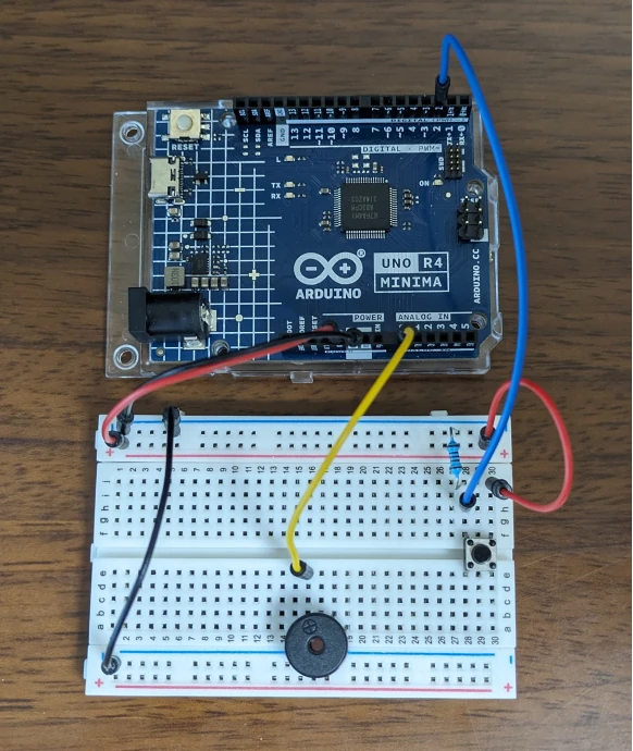 DAC機能を使ったメロディー演奏のための、機器配線状態画像