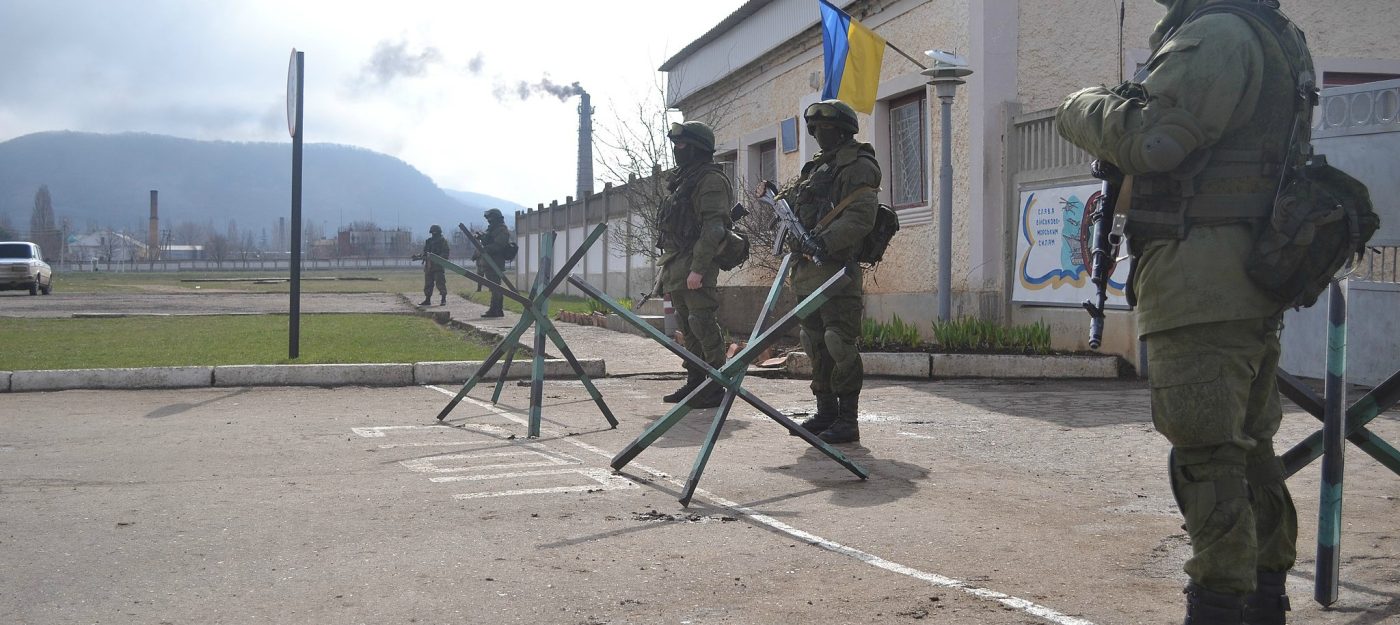 Photo: "Military base at Perevalne during the 2014 Crimean crisis" by Anton Holoborodko under CC BY-SA 3.0.