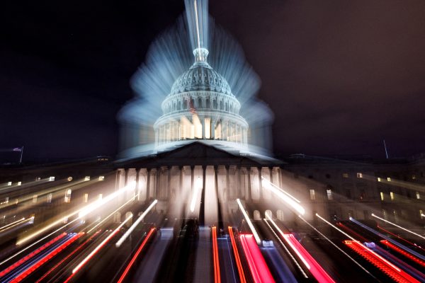 Photo: The US Capitol building is seen at night before US President Joe Biden addresses a joint session of Congress during the State of the Union address, in Washington, U.S., February 6, 2023. Credit: REUTERS/Evelyn Hockstein