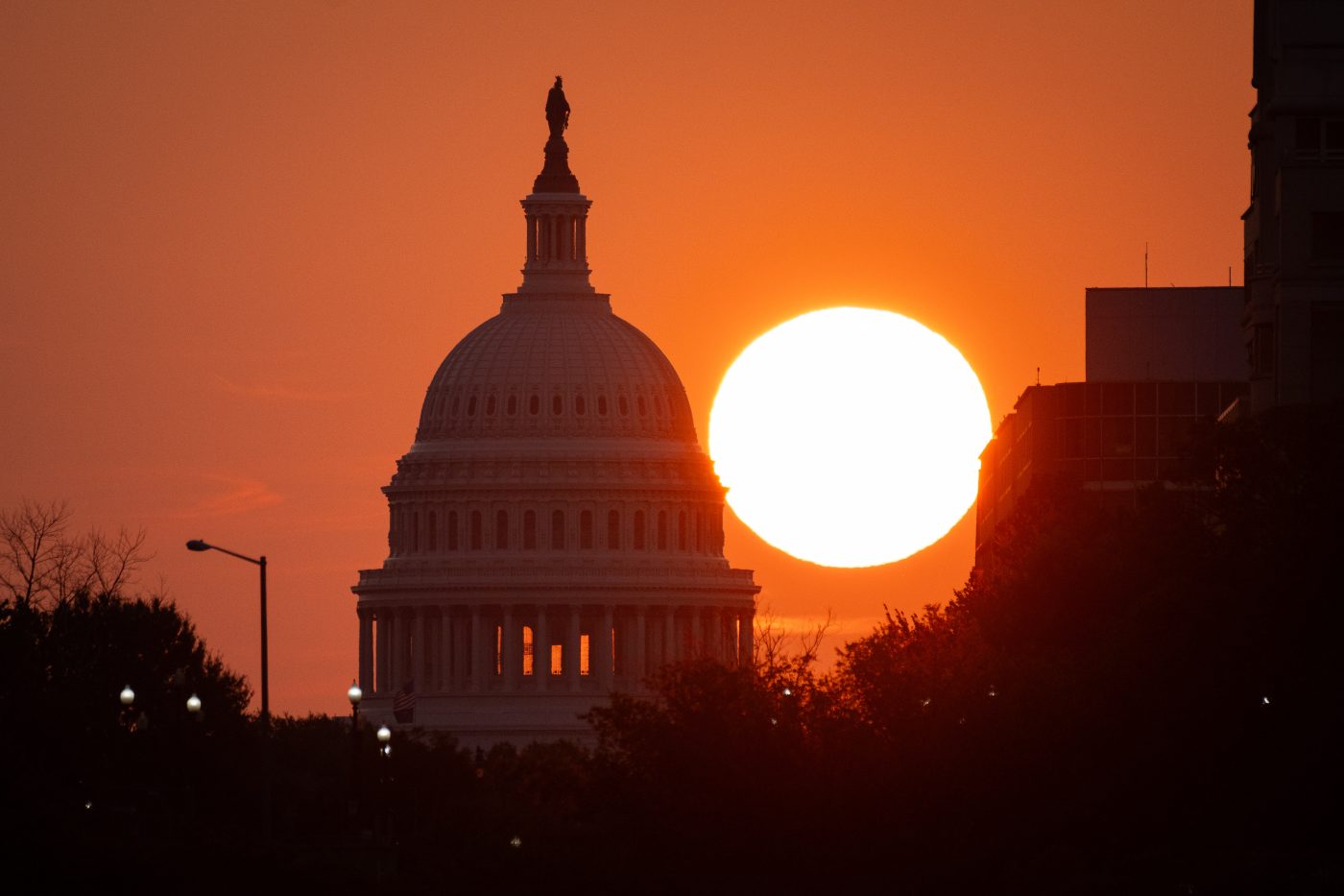 Photo: A general view of the US Capitol Building at dawn, in Washington, D.C., on Friday, August 11, 2023. Credit: Graeme Sloan/Sipa USA.