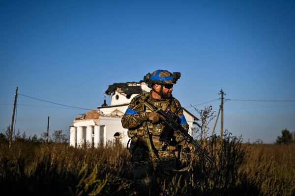 Photo: A serviceman of a reconnaissance platoon of the 3rd Separate Assault Brigade who goes by the call sign 'Akela' holds a rifle. Ukraine, September 7, 2023. Credit: Photo by Dmytro Smolienko/Ukrinform/ABACAPRESS.COM