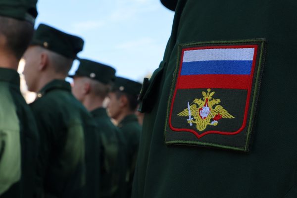 Photo: A view shows a patch on a sleeve of a servicemen during the opening ceremony of the memorial to Russian soldiers killed in Russia-Ukraine conflict, at a military unit in the Leningrad Region, Russia September 22, 2023. Credit: REUTERS/Anton Vaganov