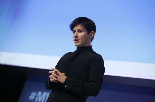 Photo: Founder and CEO of Telegram Pavel Durov delivers a keynote speech during the Mobile World Congress in Barcelona, Spain February 23, 2016. Credit: REUTERS/Albert Gea