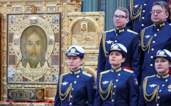 Photo: Choir members attend a service led for believers, including multi-child families, Russian soldiers involved in a military campaign in Ukraine and their relatives, at the Main Cathedral of the Russian Armed Forces near Moscow, January 15, 2023. Credit: REUTERS/Yulia Morozova