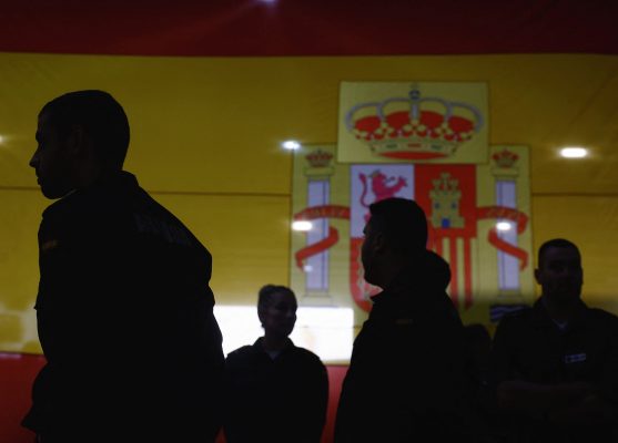 Photo: Spanish soldiers stand close to the Spanish flag onboard the assault ship-aircraft carrier LHD Juan Carlos I during Milex 23 military drill in Rota, Spain, October 17, 2023. Credit: REUTERS/Juan Medina