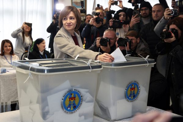 Photo: Moldova's incumbent President and presidential candidate Maia Sandu casts her ballots at a polling station, as the country holds a presidential election and a referendum on joining the European Union, in Chisinau, Moldova October 20, 2024. Credit: REUTERS/Vladislav Culiomza