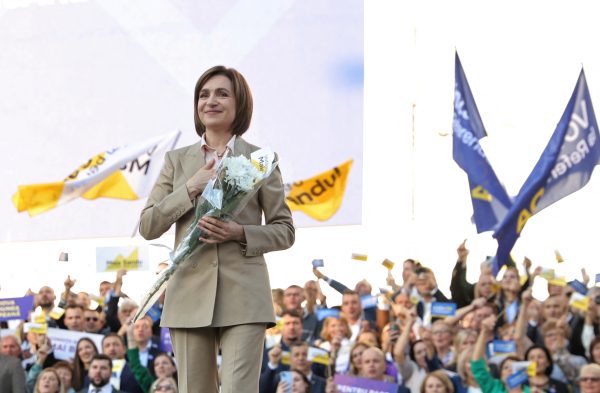 Photo: Moldovan incumbent President and candidate in the upcoming presidential election Maia Sandu attends a campaign rally in Chisinau, Moldova September 20, 2024. Credit: REUTERS/Vladislav Culiomza