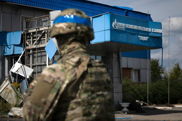 Photo: KURSK OBLAST, RUSSIA - AUGUST 16, 2024 - A Ukrainian soldier stands near the Sudzha gas metering station damaged by hostilities, Kursk Oblast, Russia. Credit: Photo by Ukrinform/Ukrinform/Sipa USA No Use Russia.