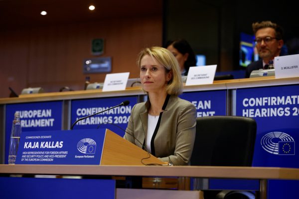 Photo: Kaja Kallas, designate for the post of the Vice-President of the European Commission and High Representative of the Union for Foreign Affairs and Security Policy, faces a confirmation hearing before the European Parliament's Foreign Affairs Committee, in Brussels, Belgium November 12, 2024. Credit: REUTERS/Johanna Geron