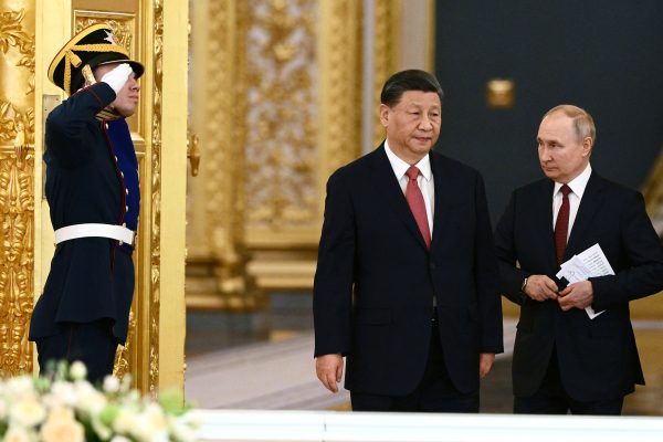 Photo: Russian President Vladimir Putin and Chinese President Xi Jinping arrive for Russia-China talks in an expanded format at the Kremlin in Moscow, Russia March 21, 2023. Credit: Sputnik/Alexei Maishev/Kremlin via REUTERS