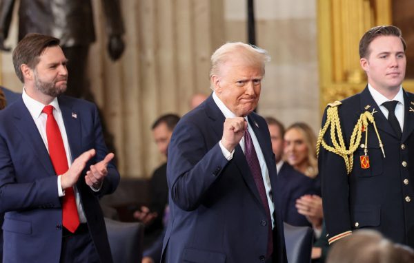 Photo: U.S. Vice President J.D. Vance applauds as U.S. President Donald Trump gestures on the day of his Presidential Inauguration at the Rotunda of the U.S. Capitol in Washington, U.S., January 20, 2025. Credit: REUTERS/Kevin Lamarque/Pool