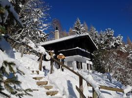 Charming chalet with panoramic view and private parking in Gruyère, hotel di Gruyères